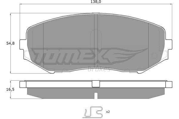 TOMEX BRAKES Комплект тормозных колодок, дисковый тормоз TX 14-92